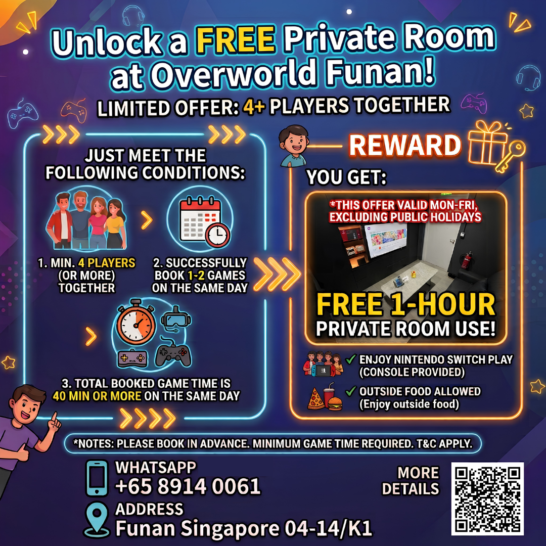 Unlock a FREE Private Room at Overworld Funan!