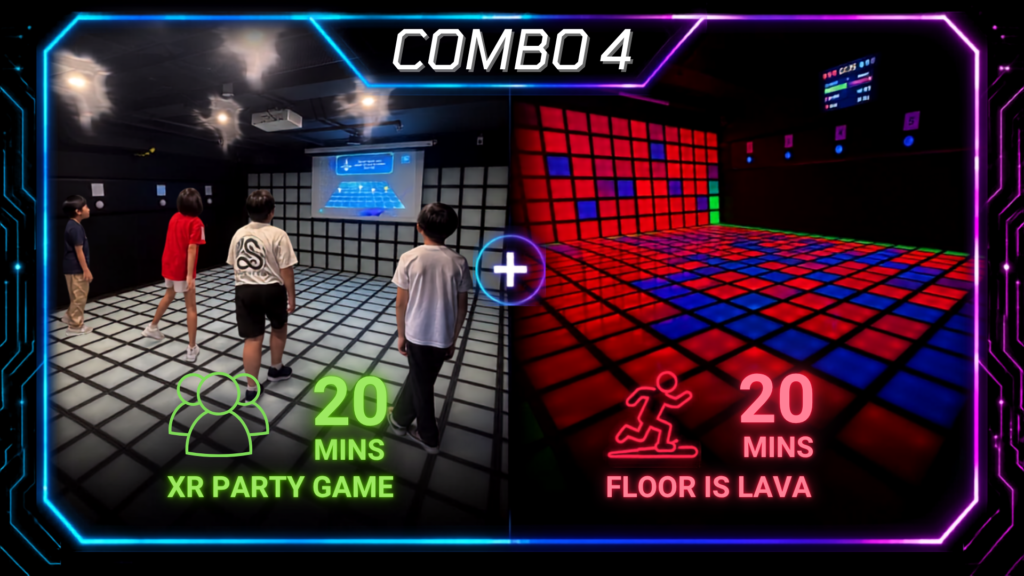 20min Floor Is Lava + 20min XR Party Game combo at Funan