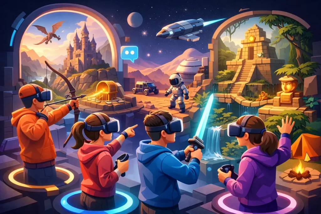 Multiplayer Virtual Adventure Guide for Groups