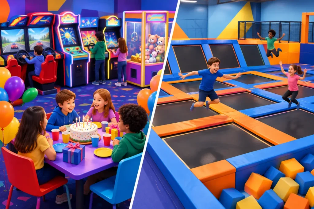 Arcade Parties Versus Trampoline Parks for Birthdays